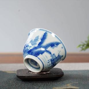 景德镇手绘陶瓷茶器青花·萧何月下追韩信主人杯