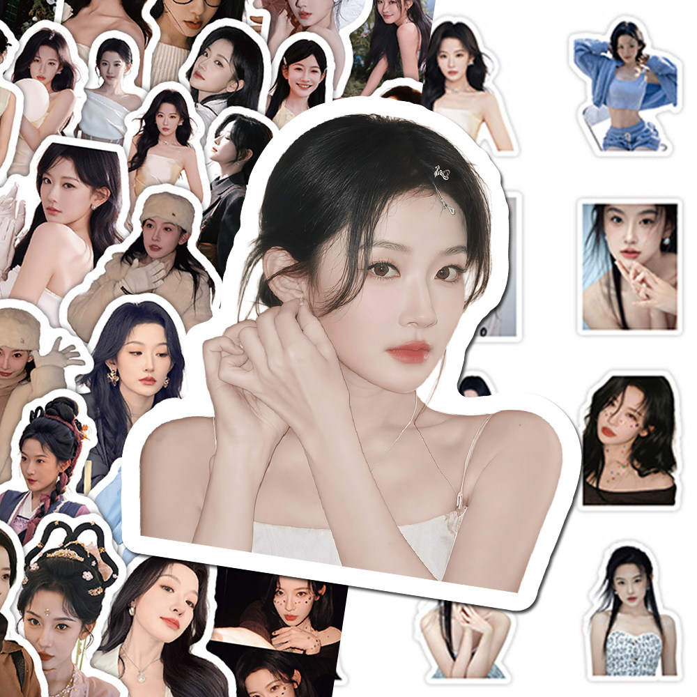136张韩雨彤贴纸ins高颜值短剧演员美照周边diy手帐本手机壳贴画图片