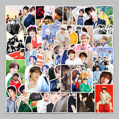 100张明星周边韩团BTS贴纸ins韩系高颜值手账iPad装饰小贴画
