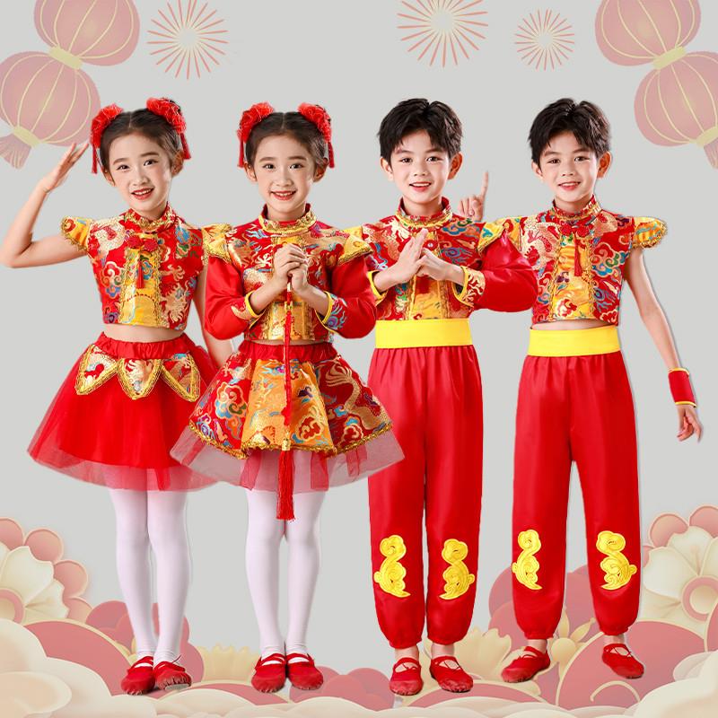 韩式元出儿童中庆表演服喜国结幼儿舞蹈服饰开门红腰鼓舞旦秧歌演图片