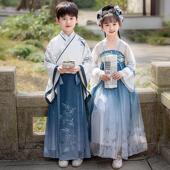 古风帅气唐装 国学服夏季 演出服 女童汉服儿童古装 汉服男童2025新款