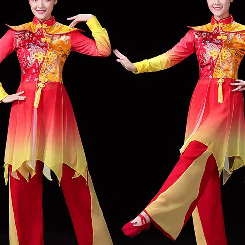 2025新款成人打鼓演出服装女男喜庆锣鼓腰鼓舞龙表演东北秧歌服装
