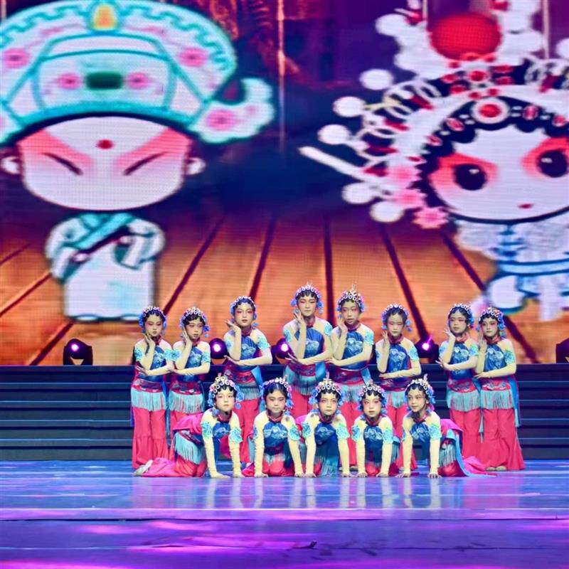 韩式演出服戏服京剧俏翎花旦小儿童戏剧表演服心有花旦兮戏曲服装