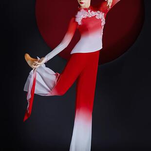 胶州秧歌舞蹈演出服装女套装2025新款手绢舞广场舞扇子伞舞蹈服装