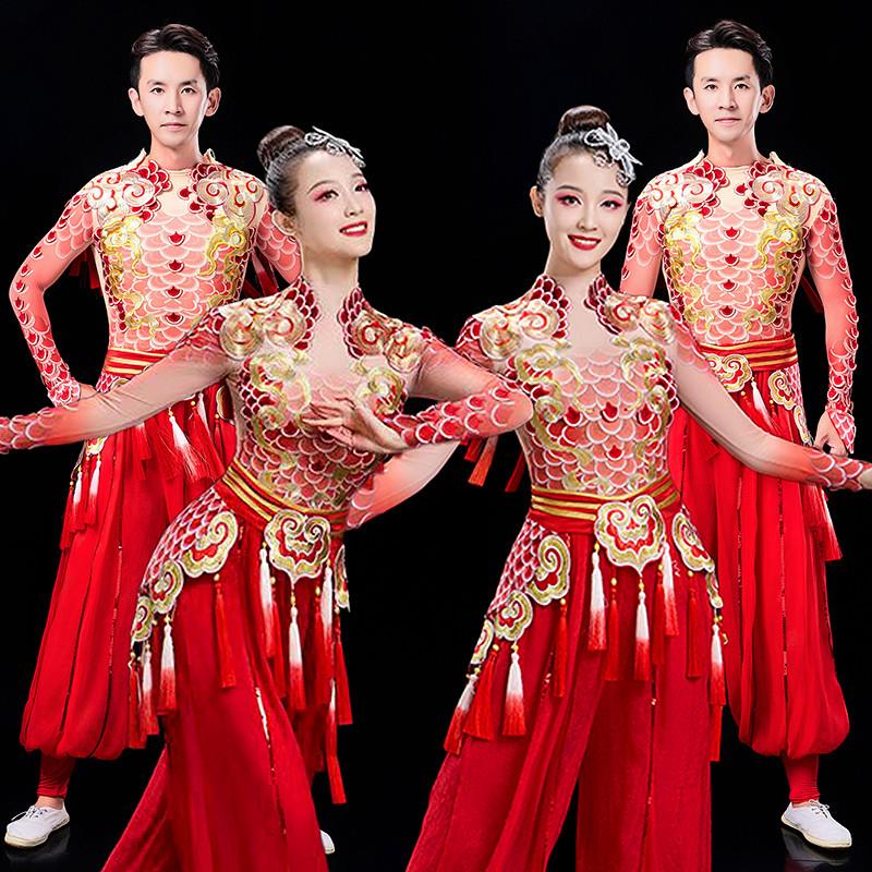 韩式2026风款成人打舞演出风装男女中国服开场舞威新锣鼓腰鼓鼓龙