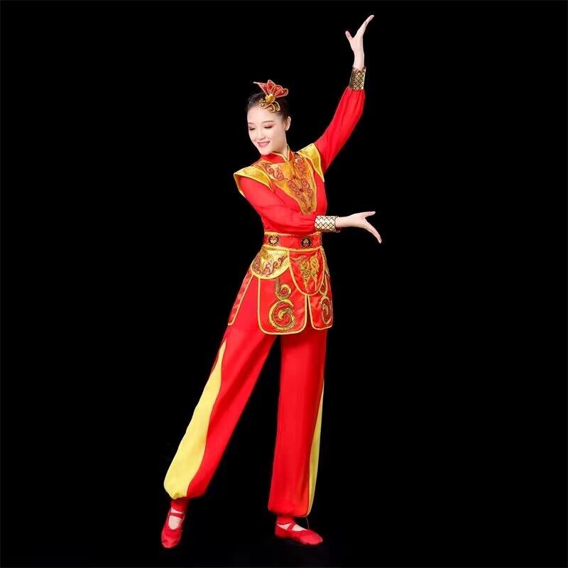韩式打鼓演出服装成人女新款秧歌开场舞服敲鼓腰鼓中国风舞龙舞蹈