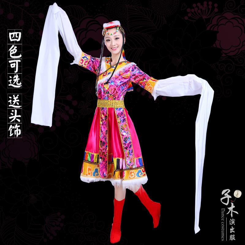 韩式长袖舞蹈服装演出服女藏族2025水袖少数民族西藏藏式卓玛成人