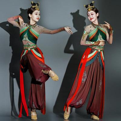 日本敦煌伎乐飞天剧目舞蹈服装艺考汉服民族风古典舞演出服女成人