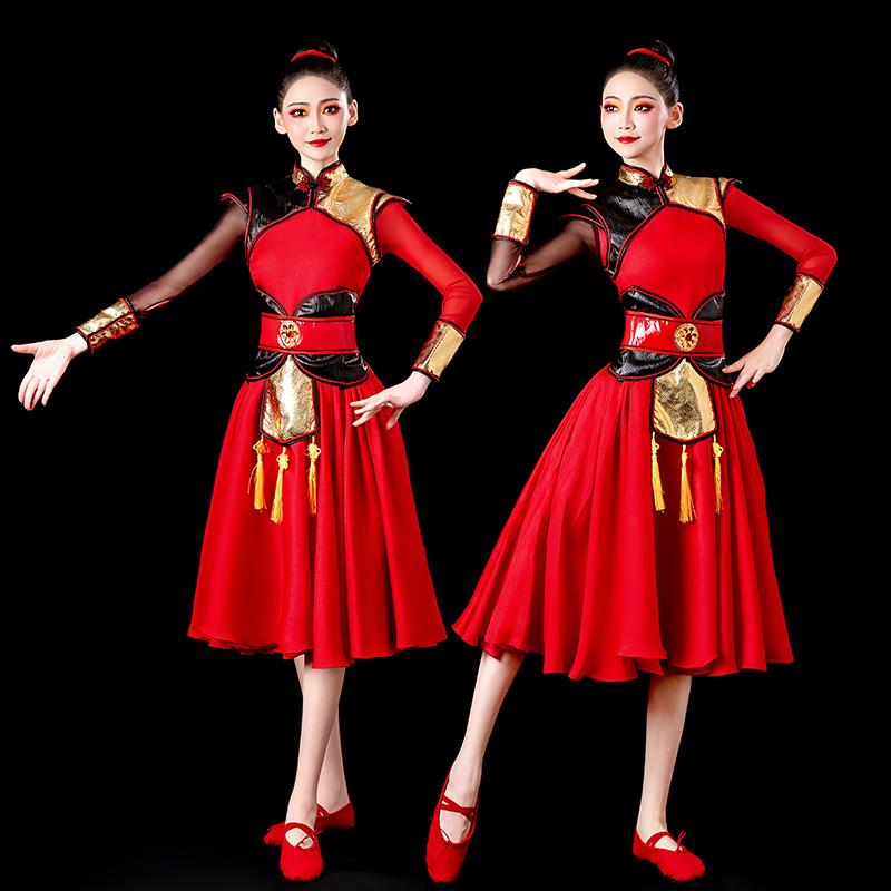 韩式打鼓舞蹈服装演出服中国女风腰鼓现代鼓舞表演开场快板水成人