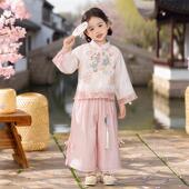 女孩中国风日常仙女唐装 古风套装 儿童新中式 原创汉服女童春秋装