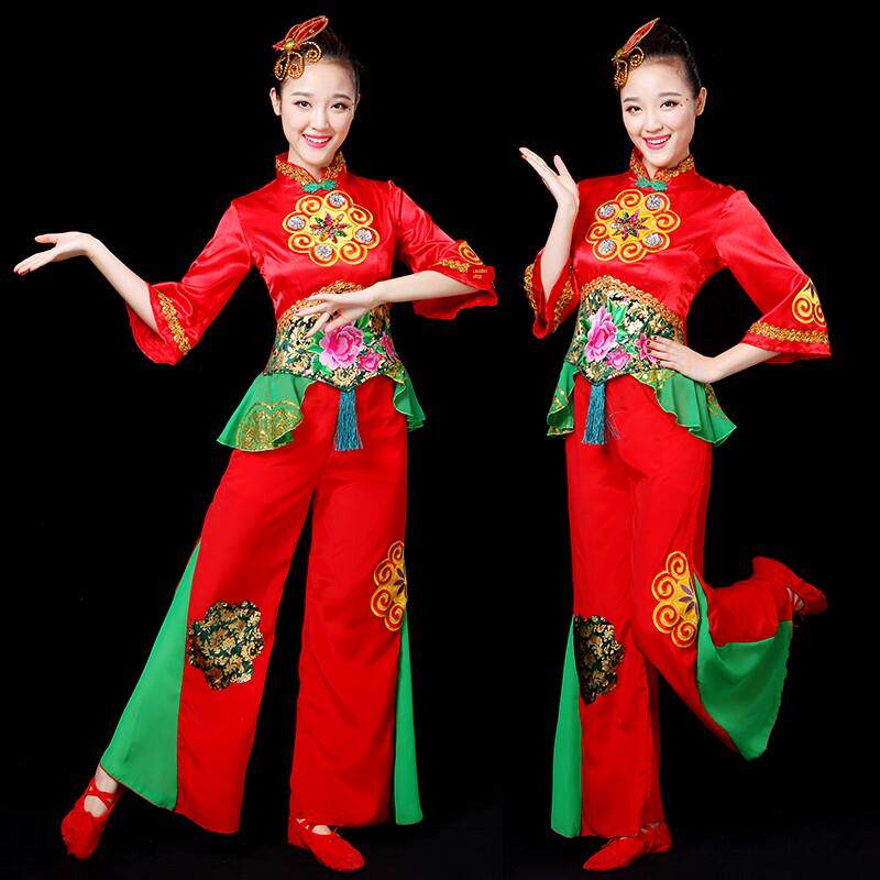 锣鼓队秧歌服2025新款打鼓舞蹈演出服威风鼓广场舞腰鼓服装女套装