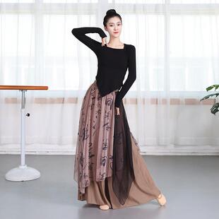 古典舞服装女艺考现代舞舞蹈练功服飘逸裙裤专业形体训练服中国风