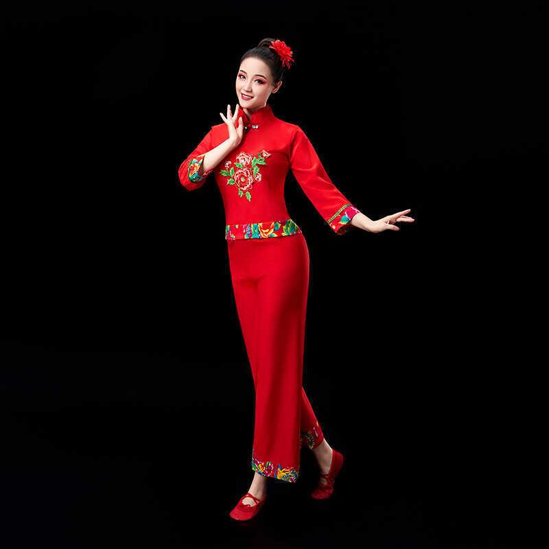 韩式舞胶州秧歌演出服民族女广场2024夏季新款东北舞蹈服扇子腰鼓