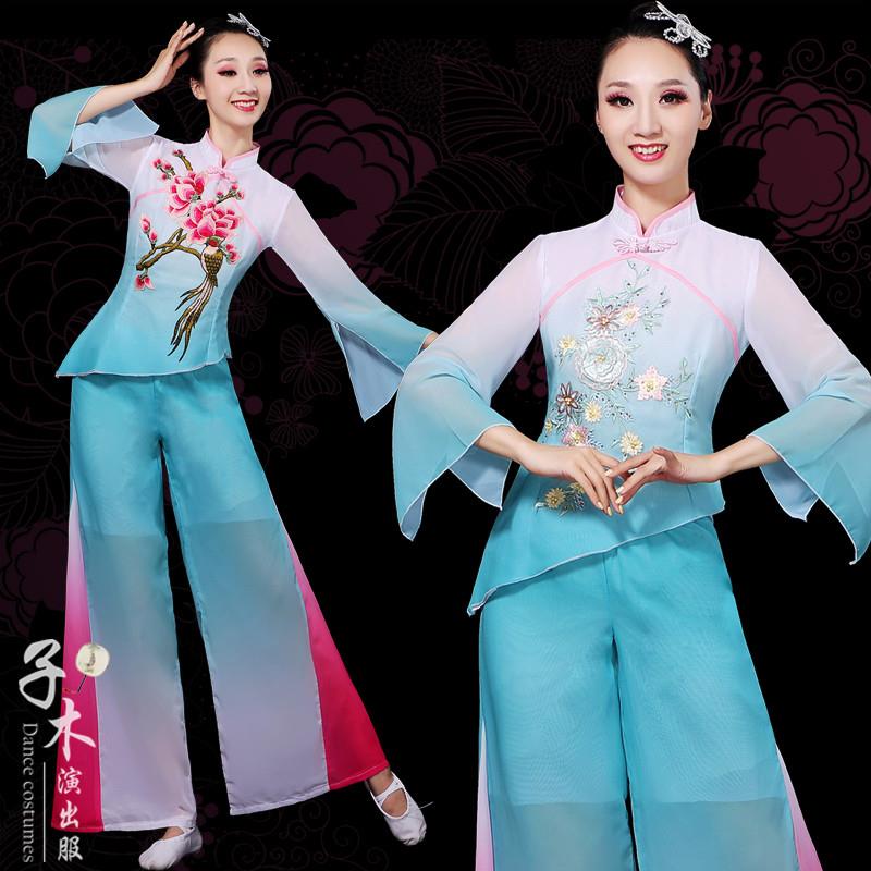 韩式中老年扇子舞服装演出古典舞中国风服装设计舞台 新 表演服装