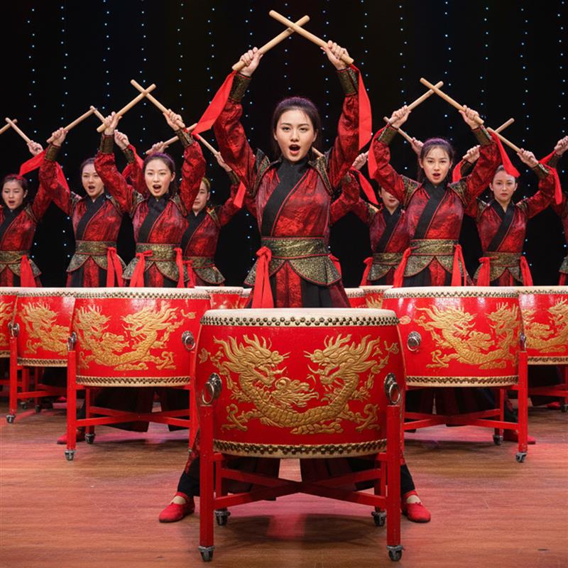 韩式冬打鼓花木兰雪风舞蹈演出服2026新款侠女成人锣鼓中国龙吟舞