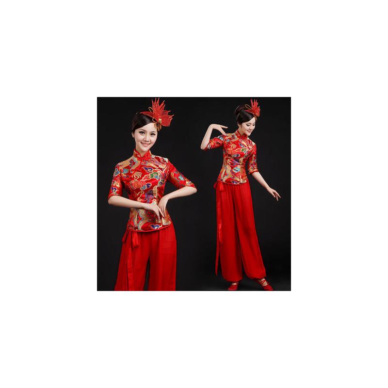 韩式2023演款鼓歌服腰广扇子舞演出服中国风舞蹈服秧场舞新出打鼓