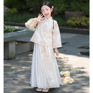 女童汉服套装2025新款儿童古风新中式国风唐装中秋节古装日常可穿