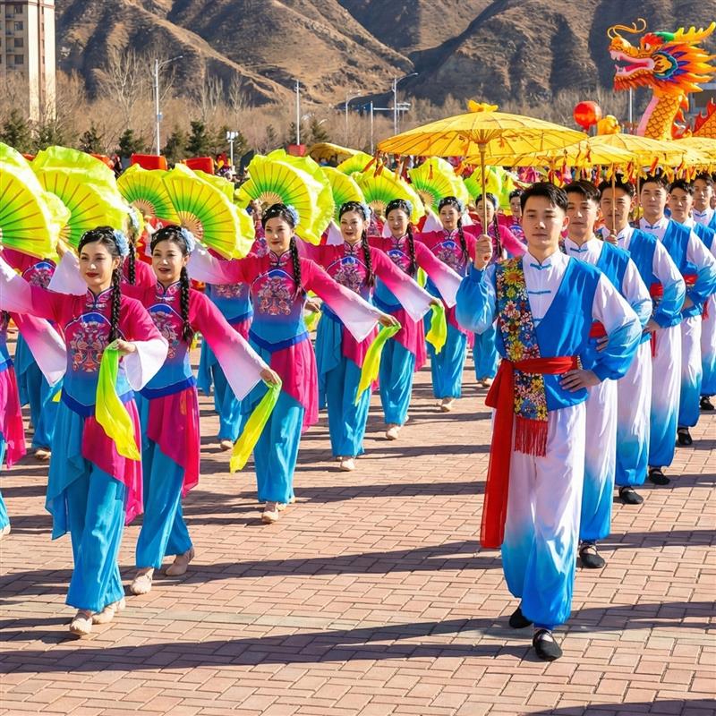 韩式2026新款东北古典舞胶州国风服舞蹈腰鼓打鼓广场舞秧歌喜庆演
