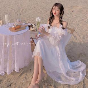 海南小个子温柔风少女感超仙女旅行穿搭拍照连衣裙海边度假沙滩裙