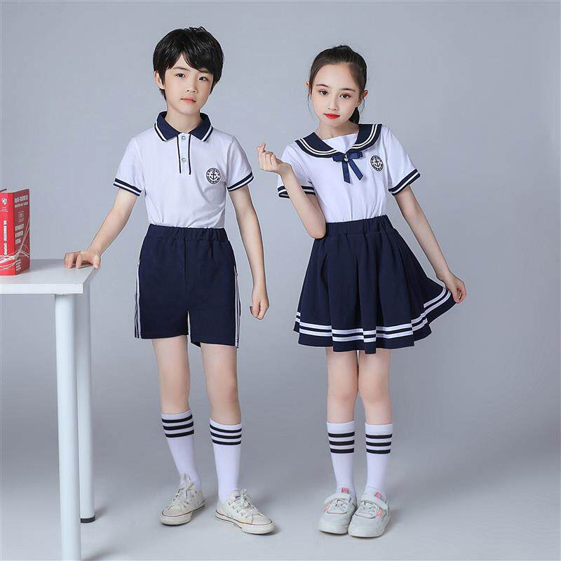 韩式海军套装学院小学生校服儿童夏季班服夏装风短袖园服毕业照幼