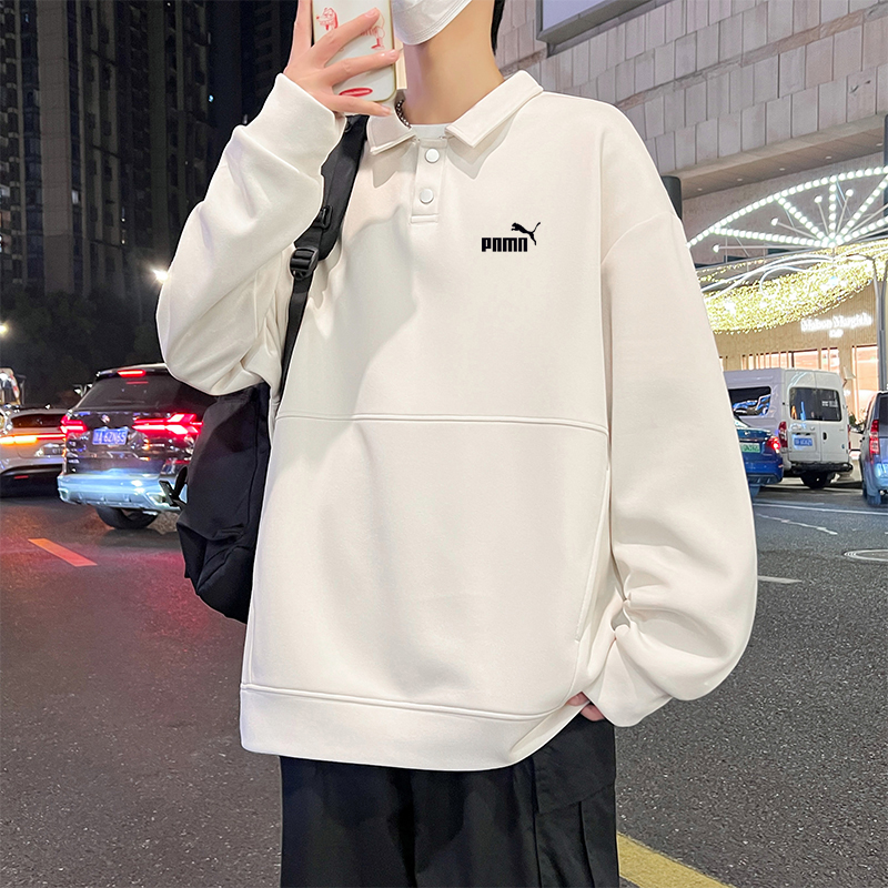 品牌清仓潮流简约运动风翻领卫衣