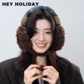 薄款 hey holiday秋冬高级感保暖耳罩发箍新款 可爱毛绒防冻耳套