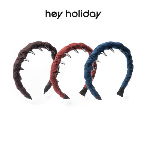 hey holiday牛皮绒大齿发箍女秋冬复古防滑束发箍洗脸压发头箍