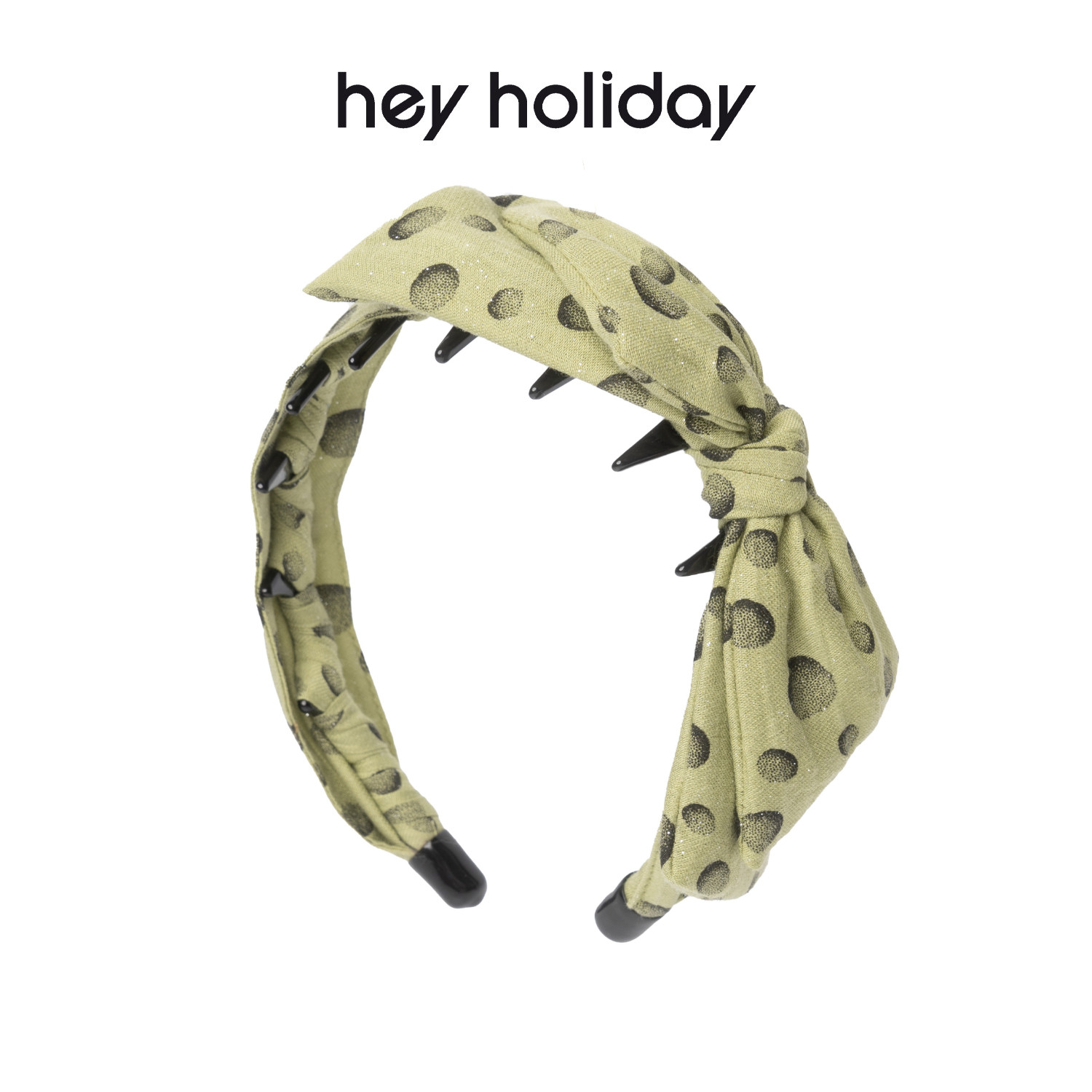 hey holiday复古布艺双层蝴蝶结大齿波浪发箍气质款头饰百搭头箍图片