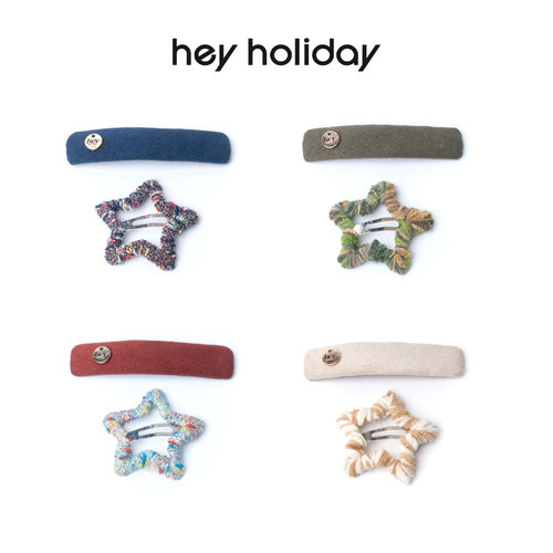 hey holiday麂皮星星组合BB夹毛线水滴两件套碎发边夹气质头饰女