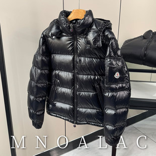 蒙口猫玛雅亮面羽绒服户外男女款情侣立领加厚保暖黑色面包服外套