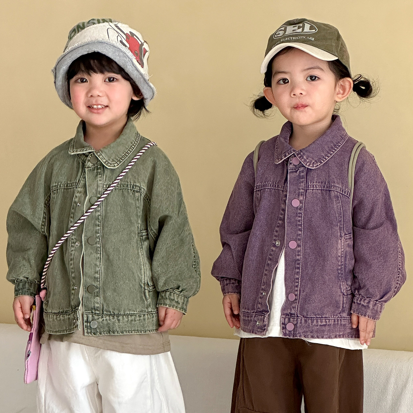 儿童牛仔外套女童春装2026新款春秋季宽松男童夹克衫韩版宝宝上衣