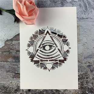 全知之眼 黑板漆手绘DIY镂空模板街头喷漆卡通喷绘图案遮蔽板涂色