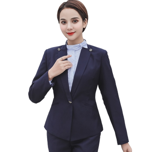 纯岚2019新款中国移动工作服女套装营业厅员工制服西装外套裤春装