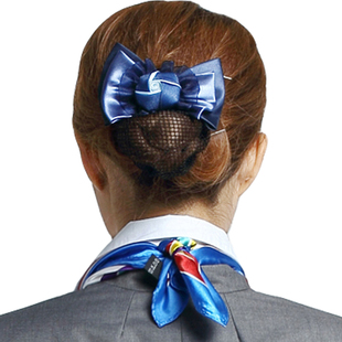 纯岚中国电信工作服头饰 银行酒店物业职业女装头花 蓝色女士头花