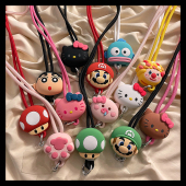 手绳挂件 饰品挂饰创意女款 宏界 日韩可爱卡通动漫手机挂绳挂脖防丢手机壳便携绳子长款