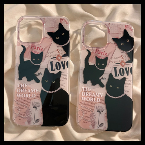 苹果iphone硅胶创意暗黑猫咪