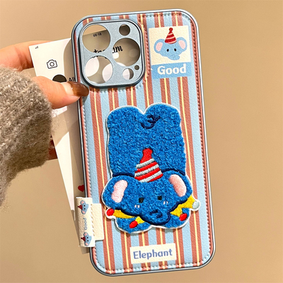 苹果iPhone皮纹卡通手机壳