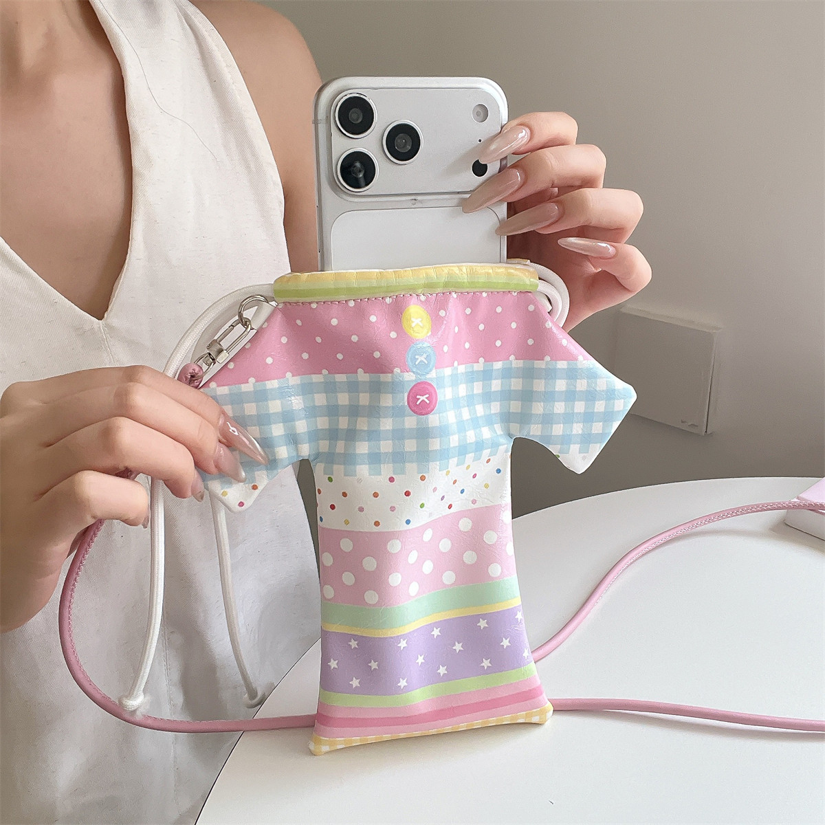 宏界 彩色拼接波点星星格纹手机衣服包包通用适用苹果/华为/荣耀/oppo/vivo/小米/红米任何型号