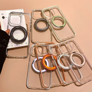 宏界 高级感简约多巴胺旋转支架壳适用苹果16promax手机壳iphone15新款13pro硅胶16pro女款14pro防摔保护套