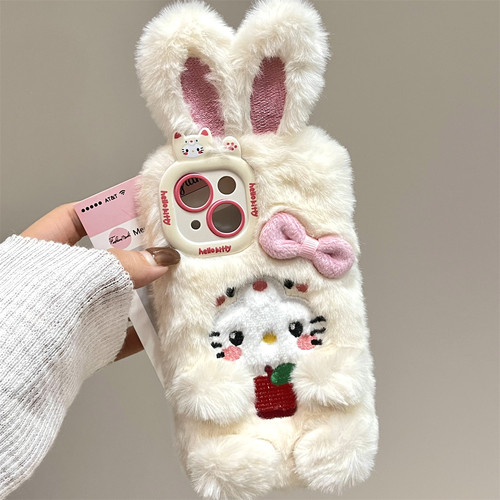 苹果iPhone毛绒卡通手机壳