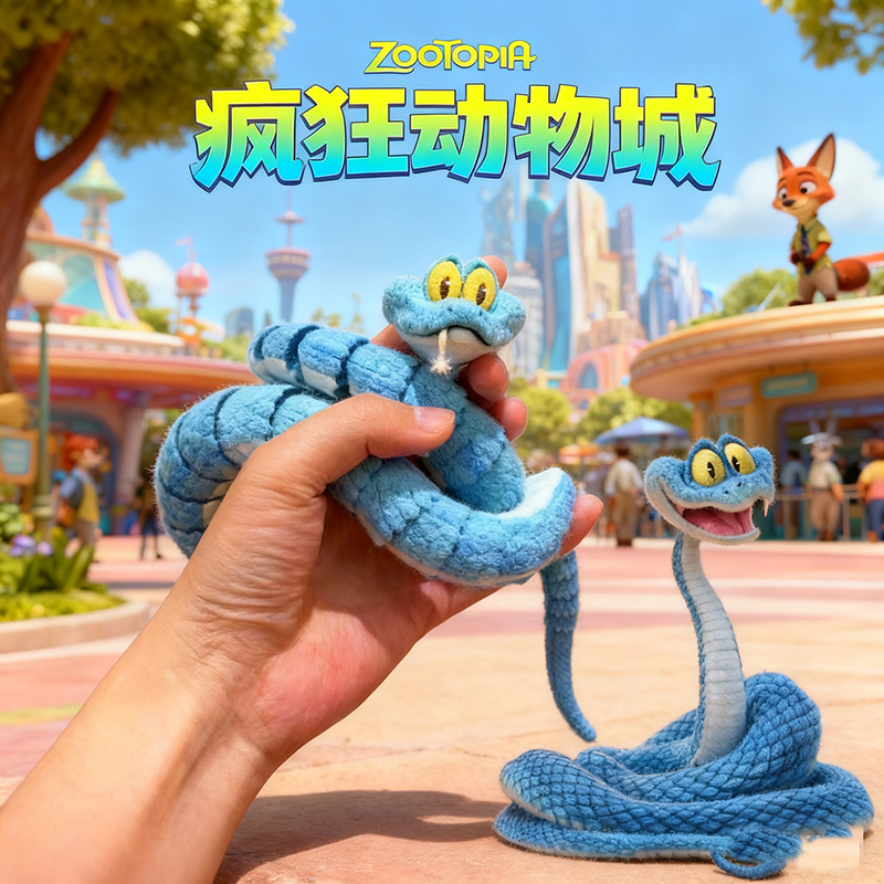 新款3d打印盖瑞一条蛇模型儿童桌面摆件玩具疯狂动物城2周边手办