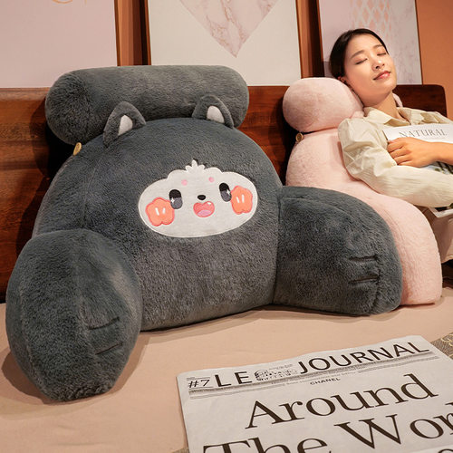 毛绒暖和的床头靠背枕