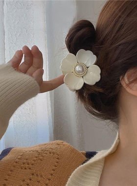 Vintage Camellia Flower Hairpin One-character Clip Temperame