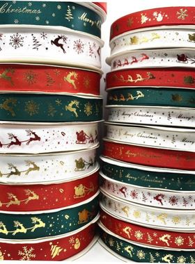 5yards 10mm 15mm 25mm Christmas Ribbon Printed Christmas