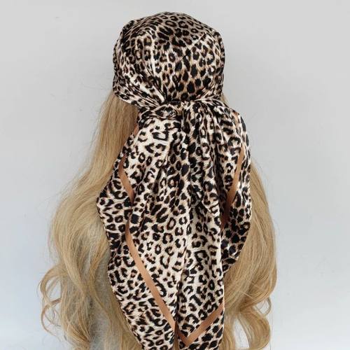 90*90cm Hair Scarf Women Fashion Designer Beautiful Flowers