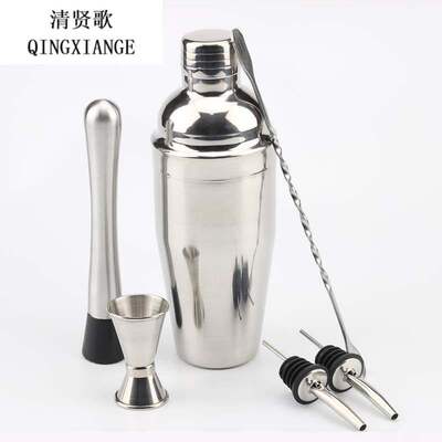 Stainless steel cocktail shaker set cocktail shaker tools 6