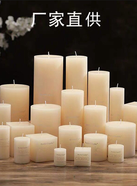 tall pillar real wax candles unscented 5*10 ivory white 180g