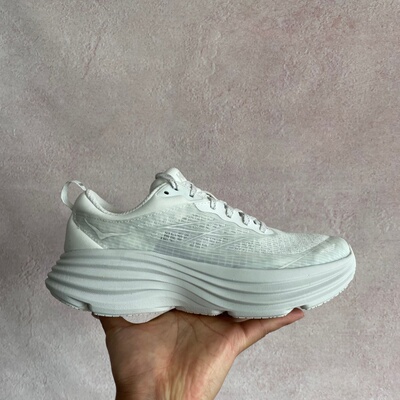 HOKA ONE ONE Bondi 8 Caged White CosmicGrey跑步鞋1155391-WMC