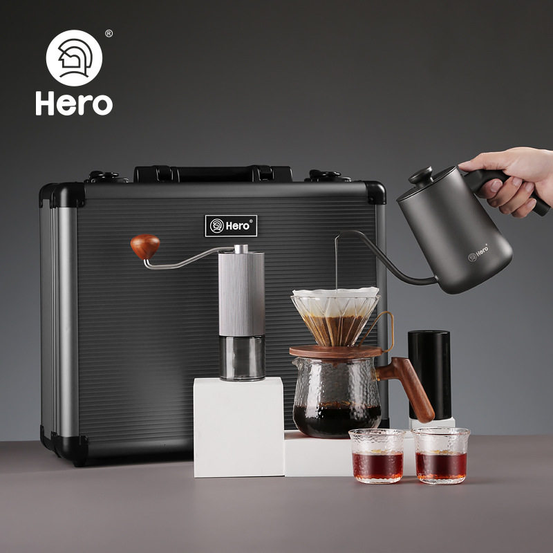 hero量子箱手冲咖啡壶套装咖啡滤杯欧式手磨咖啡机滴漏过滤器礼盒