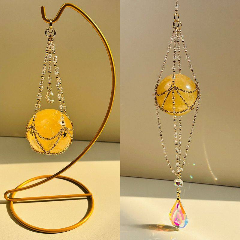 水晶珠链水晶球底座桌面摆件热气球悬挂窗边装饰家居阳光捕手,特色手工艺,其他特色工艺品,淘宝优惠券,粉丝福利购,淘宝优惠卷